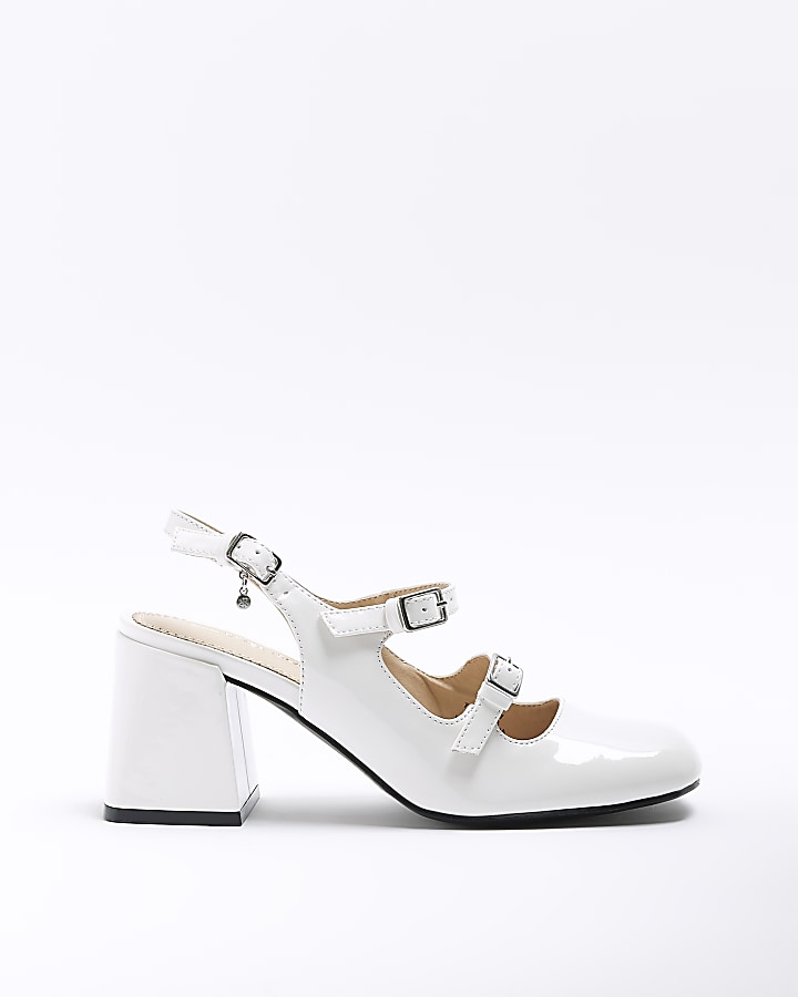 River island white cheap block heels