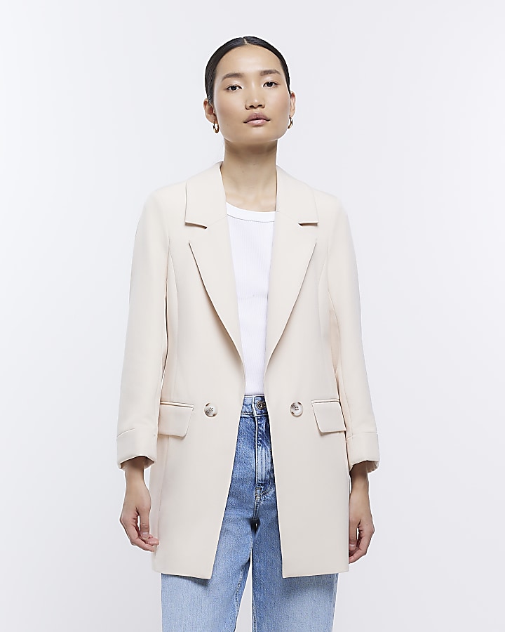 Cream deals longline blazer