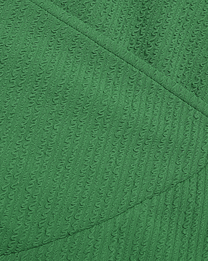 Green Peplum Textured Top