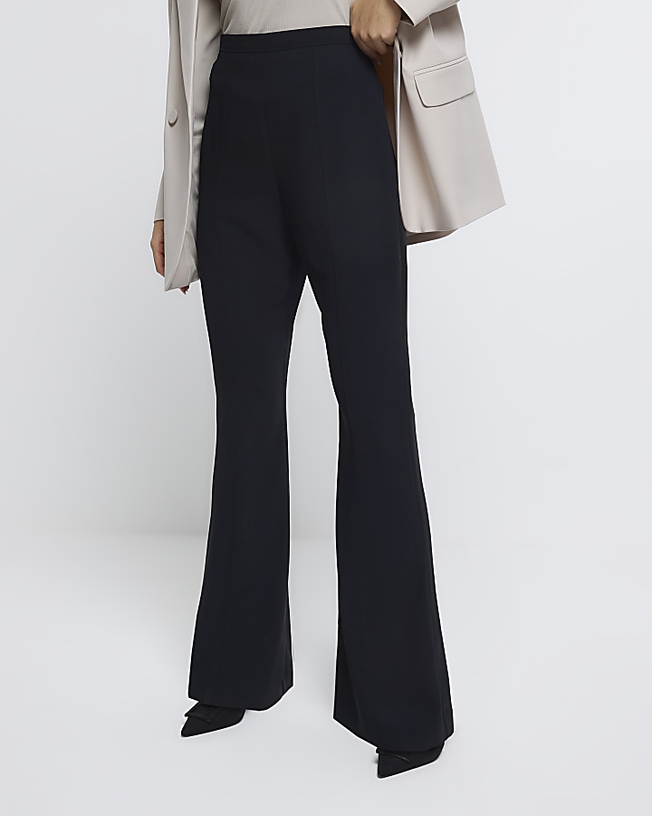 Black flared trousers River Island
