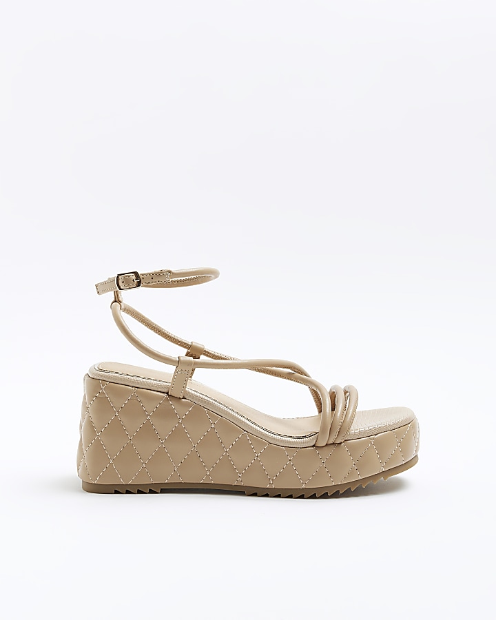 Beige store strappy wedges