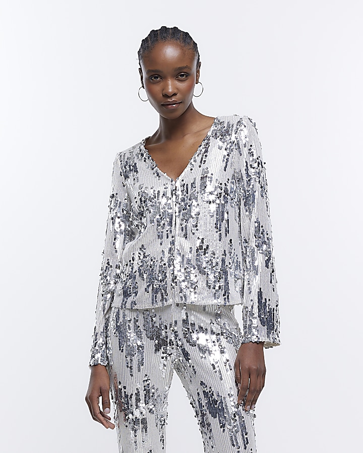 Long sequin top sale