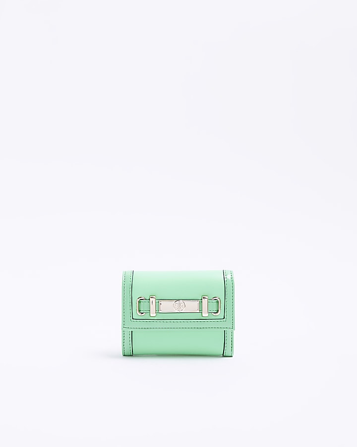 Green mini fold over purse