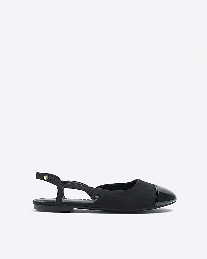 Black slingback ballet shoes