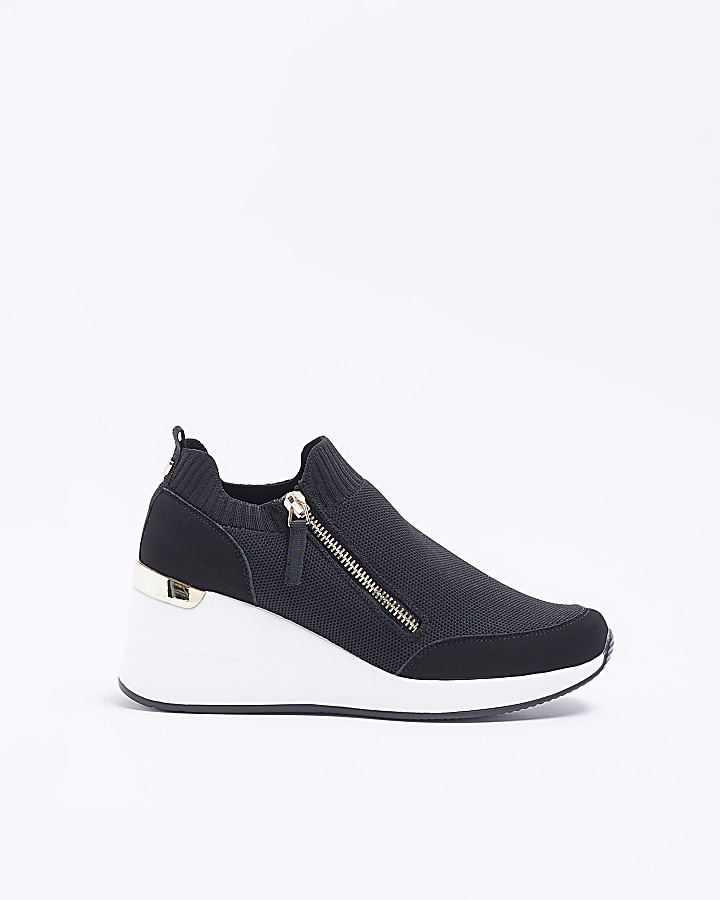 Black wedge cheap trainers womens