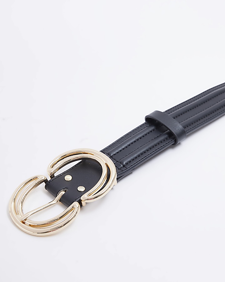 Black double ring belt