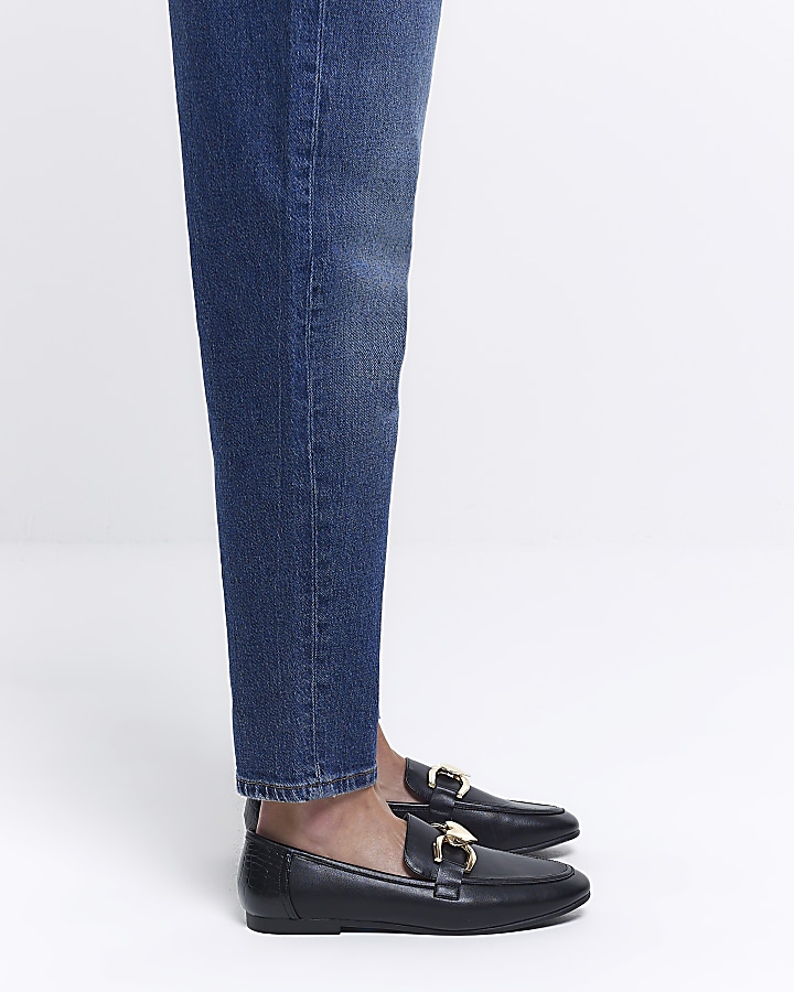 Black heart chain loafers | River Island
