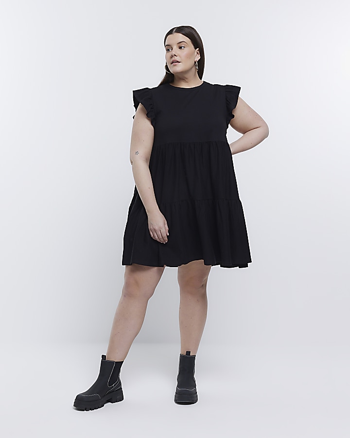 Black frill smock outlet dress