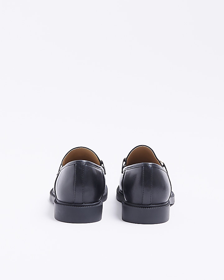 Black snaffle detail loafers River Island