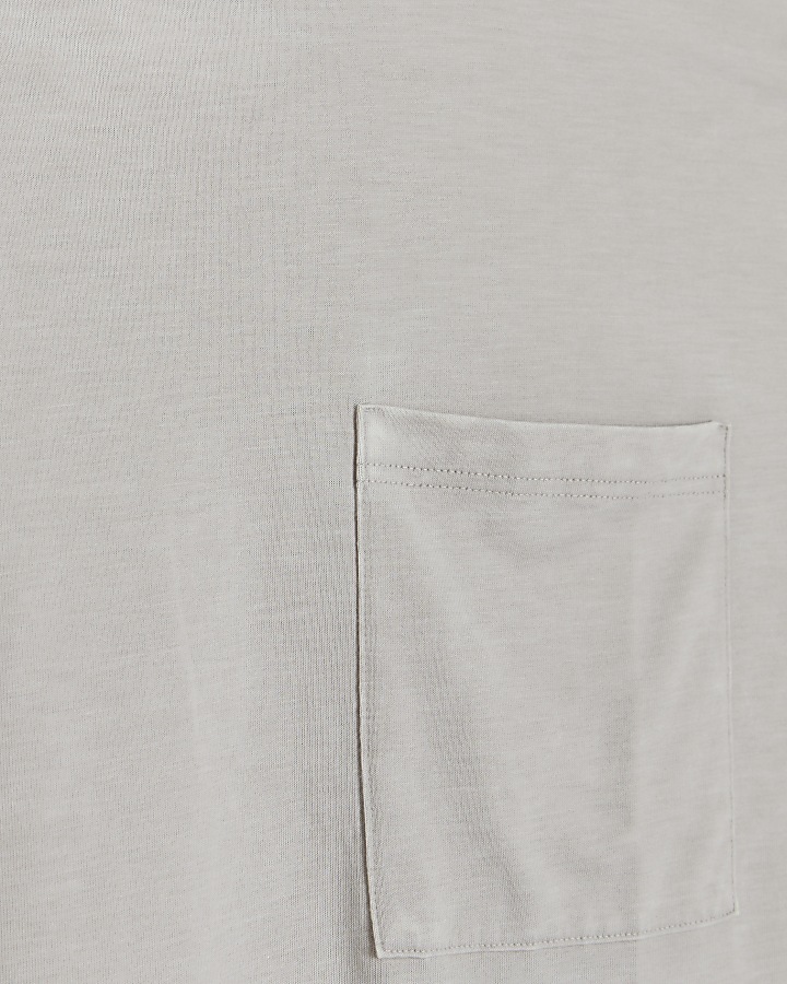 Beige Short Sleeve Pocket T-Shirt