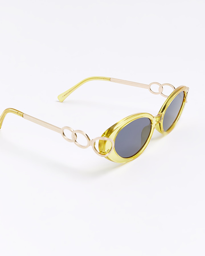 Yellow Oval Sunglasses