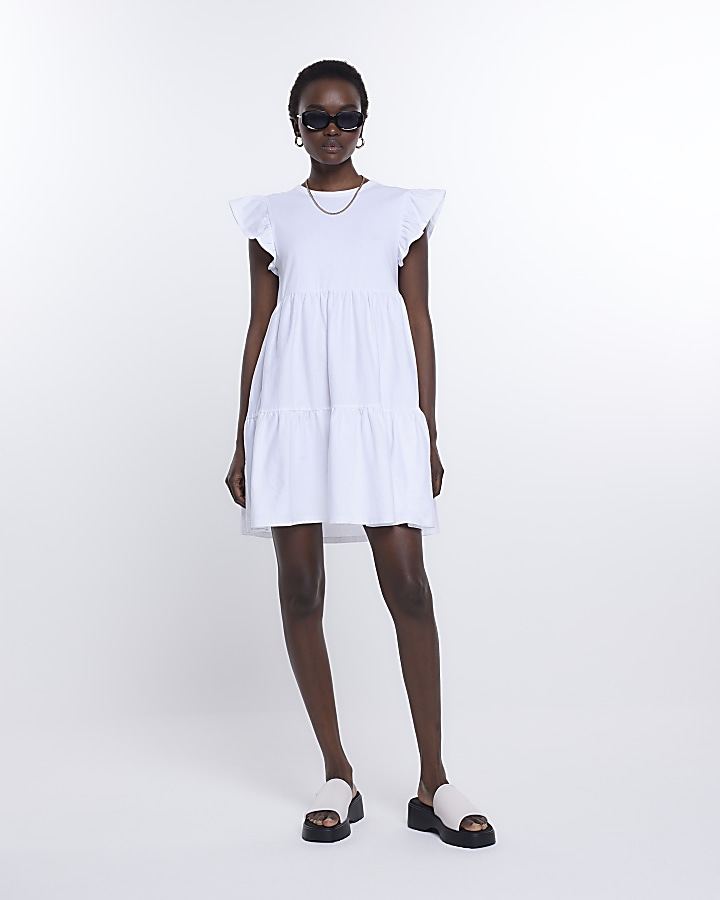 TIERED T SHIRT MINI DRESS