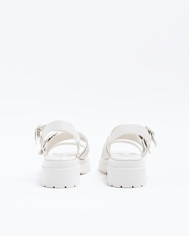 Cream buckle sandals