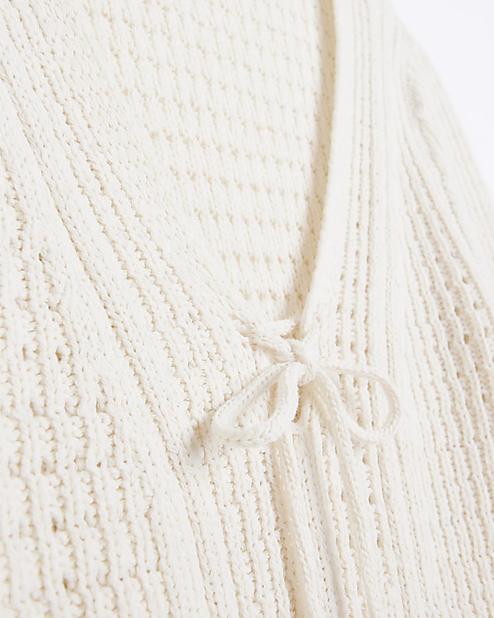 White crochet bodycon midi dress