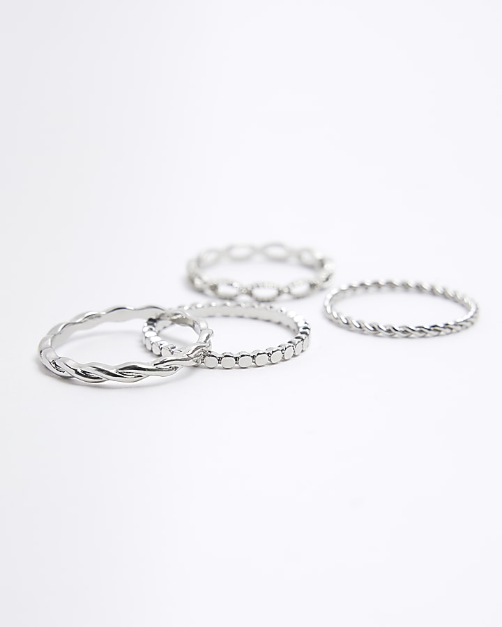 Silver thin rings multipack