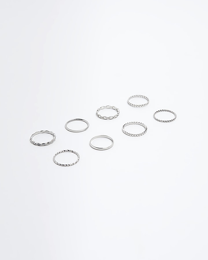 Silver thin rings multipack