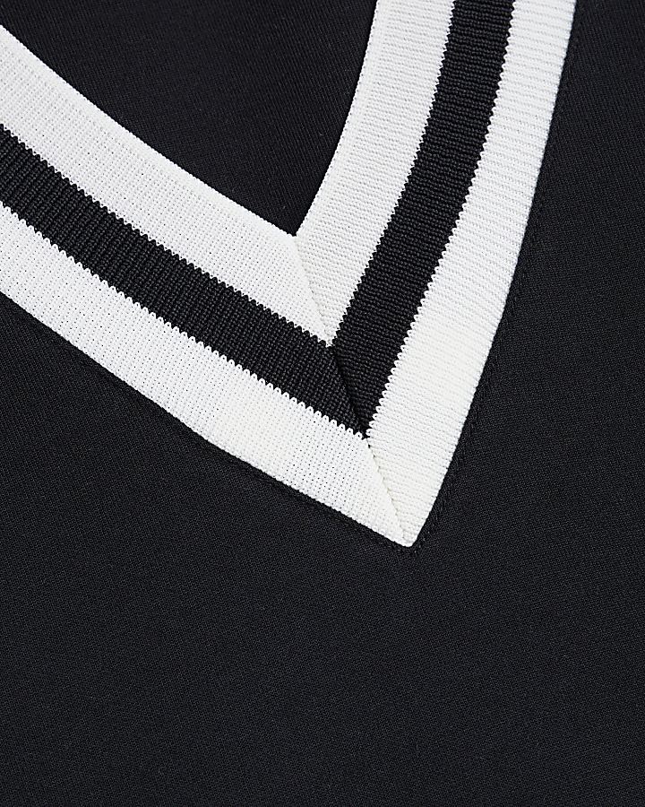 Black vneck sweatshirt River Island