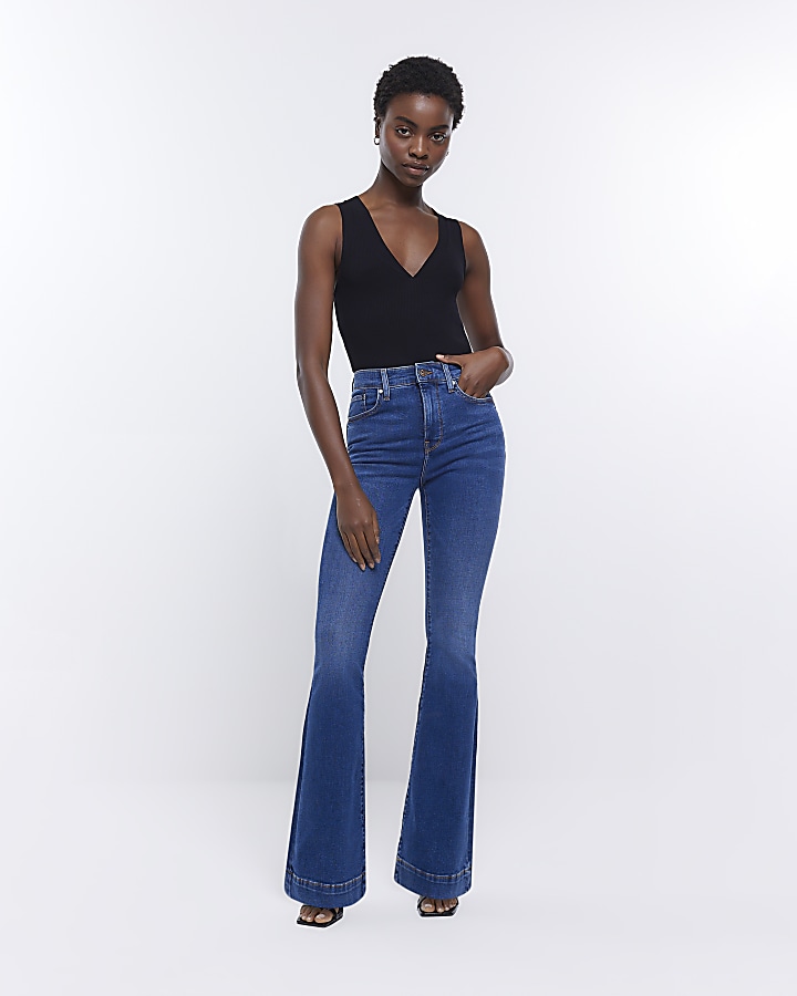 High waisted store bell bottom jeans