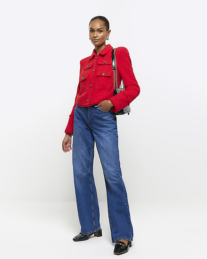 High Waisted Straight Leg Jeans