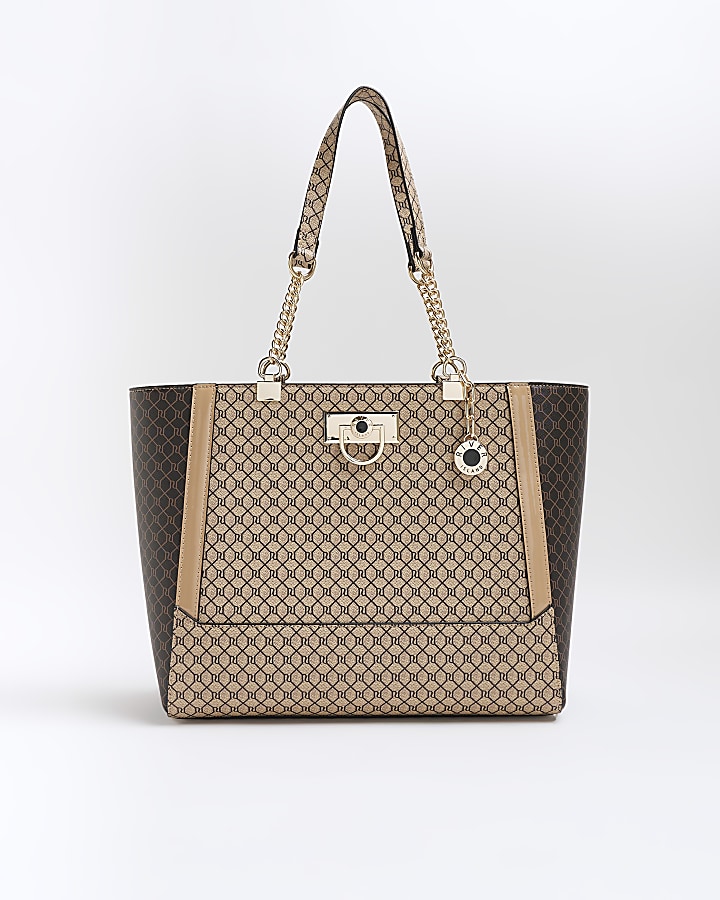 Grey ri best sale monogram tote handbag