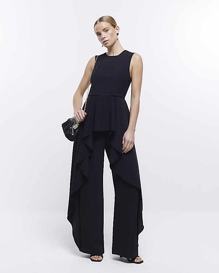 Sleeveless hot sale ruffle jumpsuit