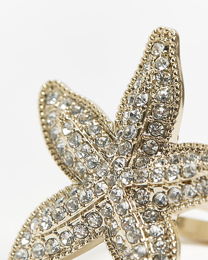 Gold starfish ring