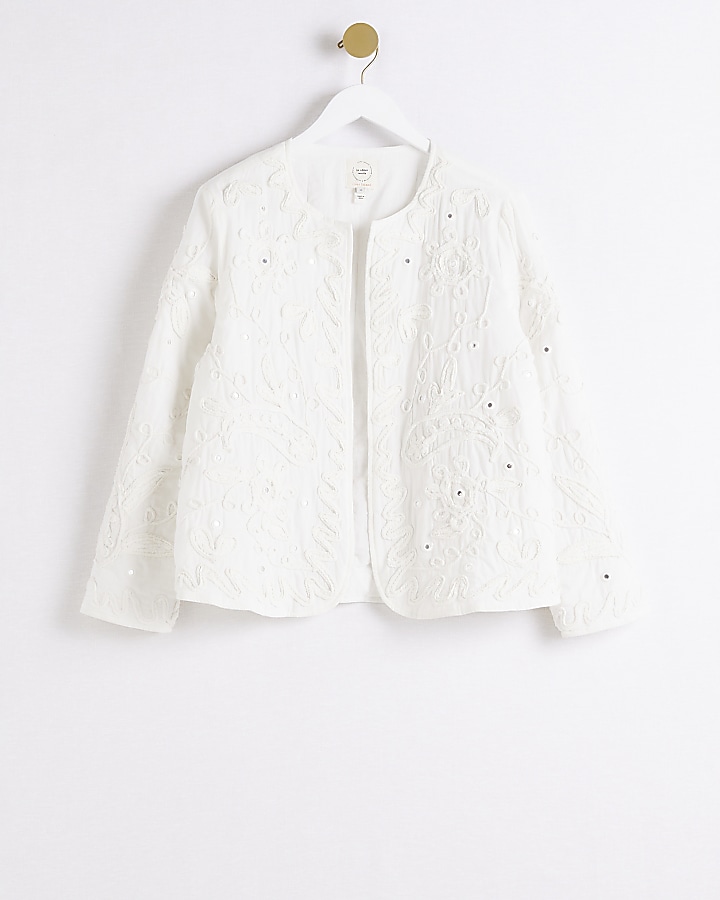 Cream embroidered trophy jacket