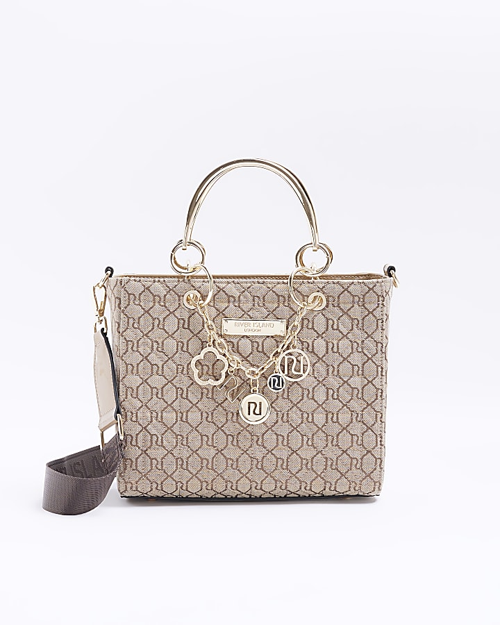 River island beige monogram bag new arrivals