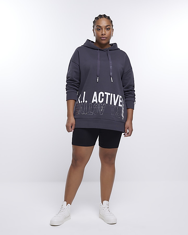 Plus black RI Active cycling shorts River Island