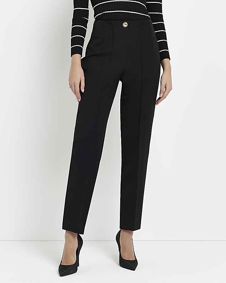 Black high waisted 2024 cigarette trousers