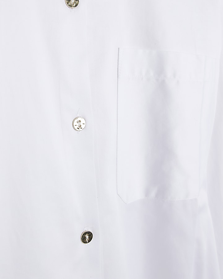 White oversized long sleeve shirt | River Island
