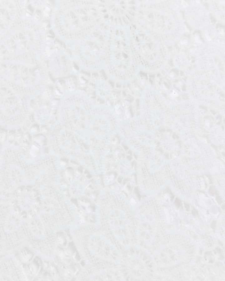 Cream lace sleeveless top River Island