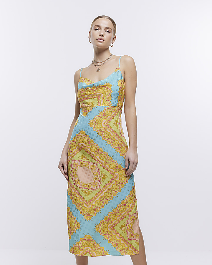 Printed bodycon 2024 midi dress