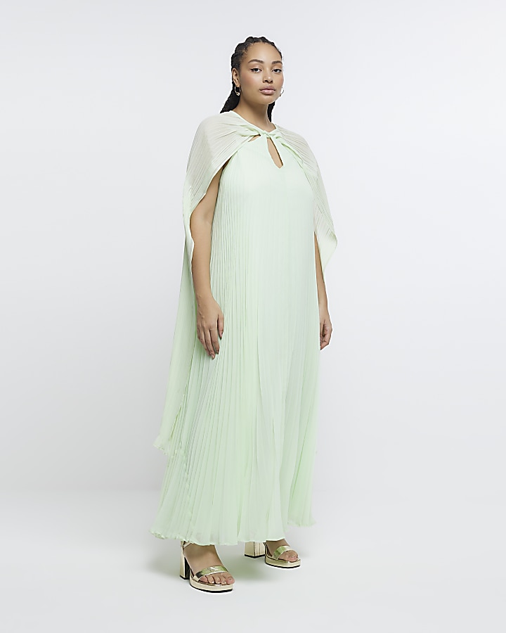 Chiffon cape dress plus on sale size