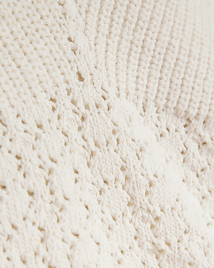 Cream crochet vest top