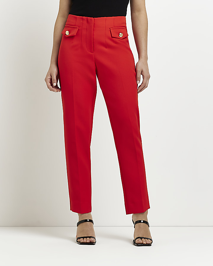 Petite red trousers sale