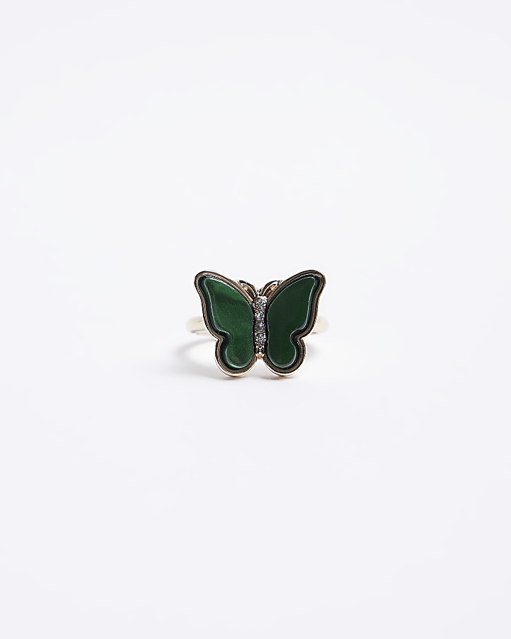 Green butterfly ring