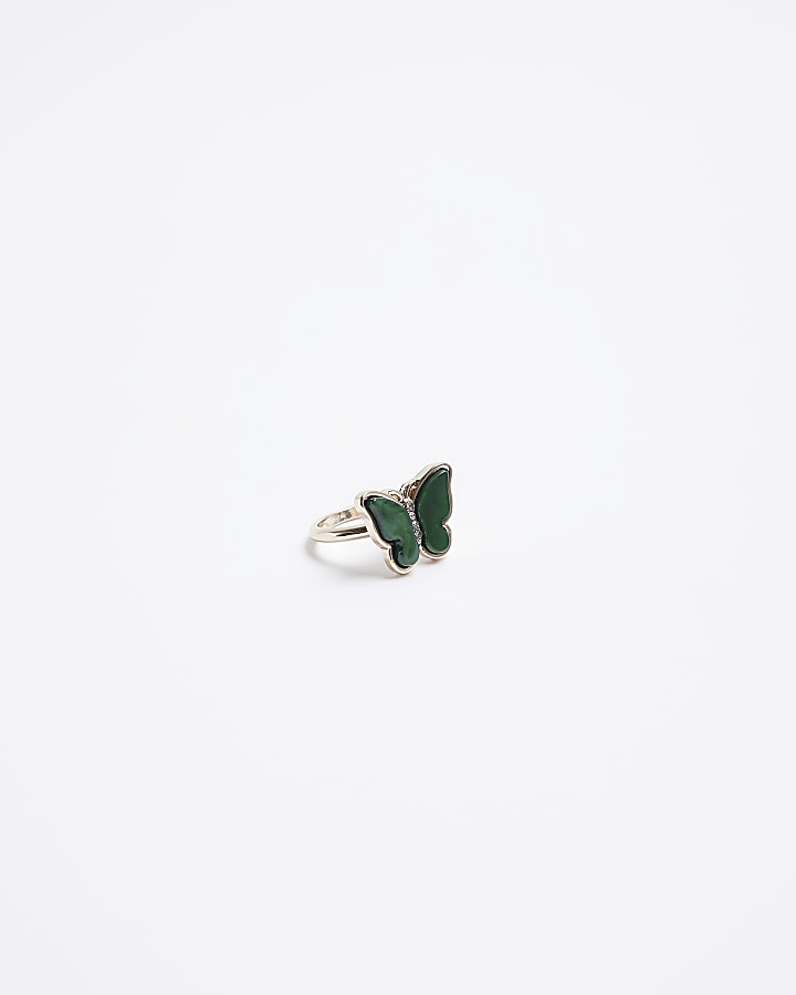Green butterfly ring