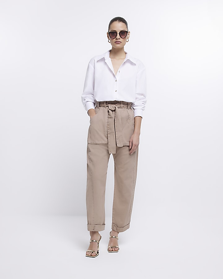 ZARA Paperbag Linen Pants