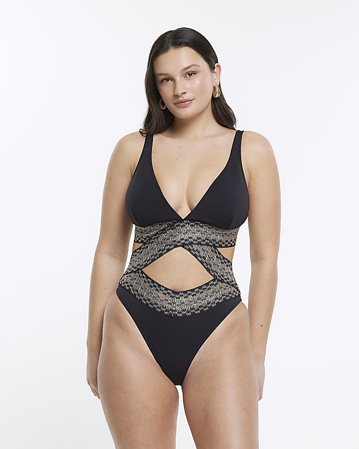 River island hot sale plunge swimsuit