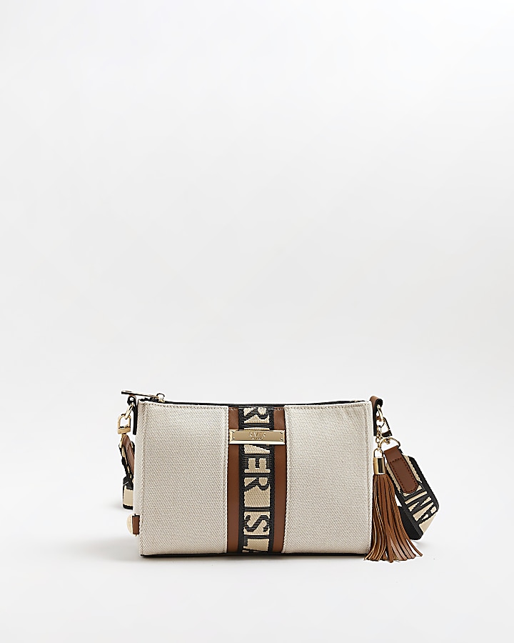 Beige ri monogram 2024 tote cross body bag