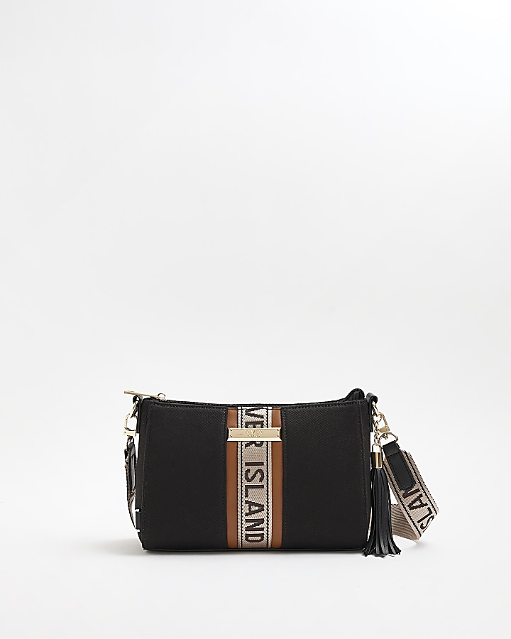 Black RI monogram cross body bag