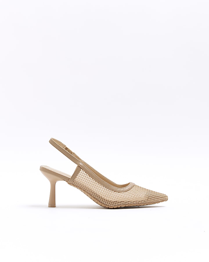 Wide beige hot sale heels