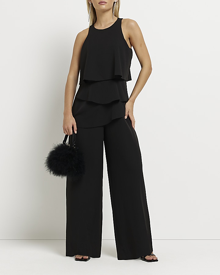 PETITE SLEEVELESS JUMPSUIT, Black