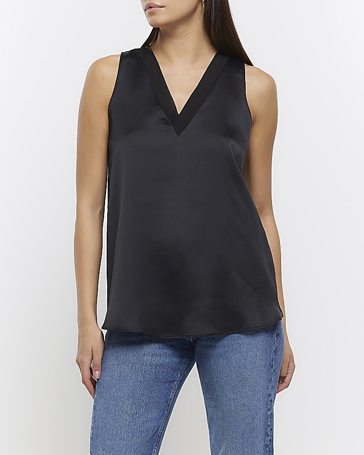 Black chiffon tank top