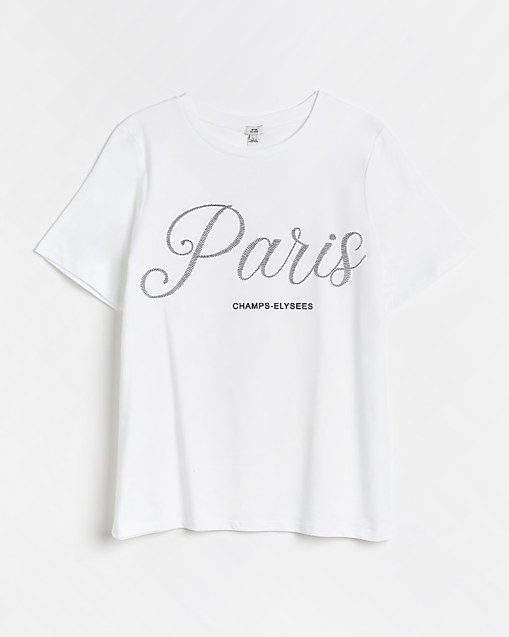 White embroidered t-shirt