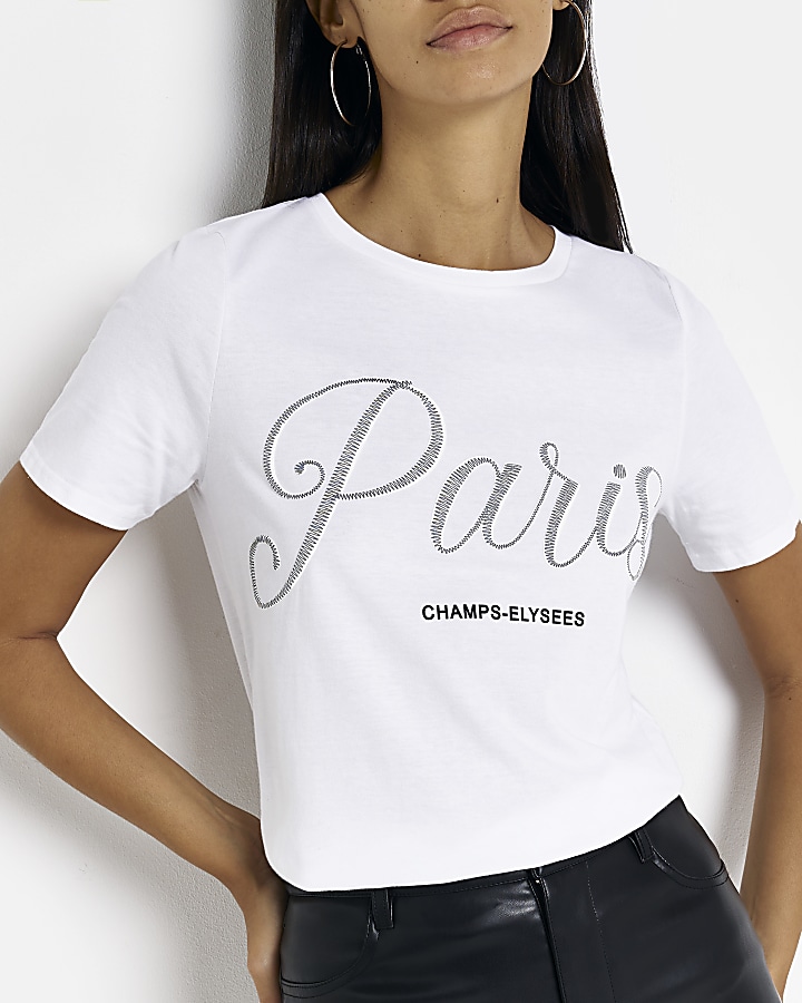 White embroidered t-shirt