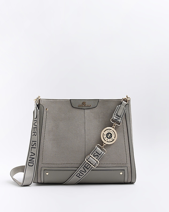 River island grey store suede bag