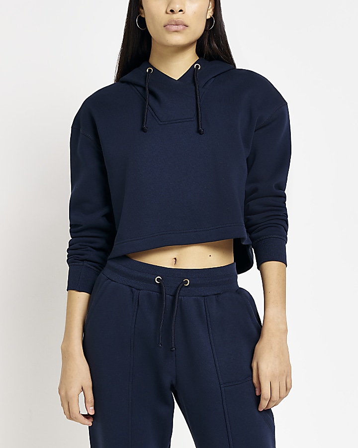 Navy cropped hoodie