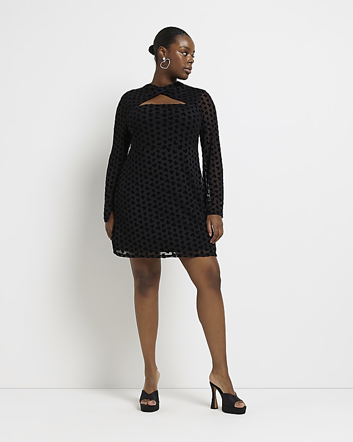 Mesh cut out outlet dress